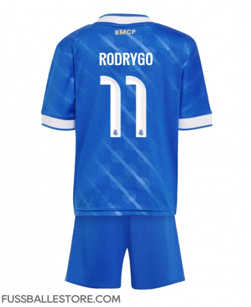 Günstige Real Madrid Rodrygo Goes #11 3rd trikot Kinder 2025-26 Kurzarm (+ Kurze Hosen)